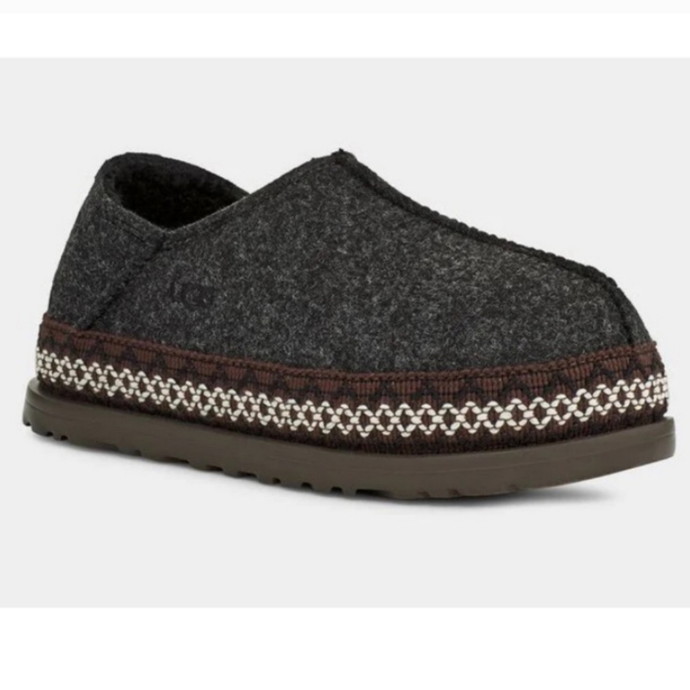 UGG REFELT TASMAN CHARCOAL SHEEPSKIN SLIPPERS WOMENS US 9 new